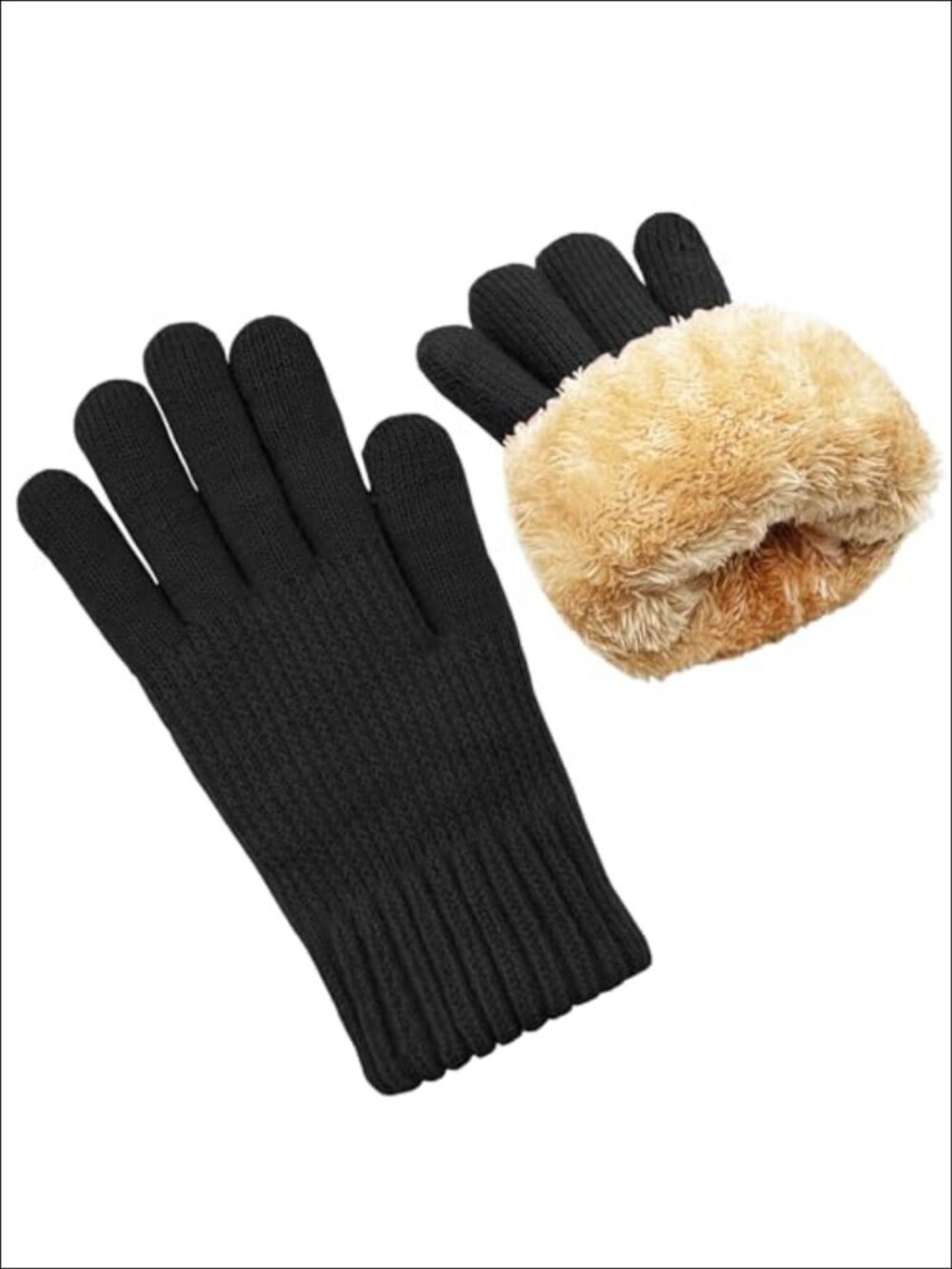 Warm Wool Touch Screen Winter Gloves Fleece Lined Knit Thermal Windproof